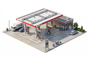 Isometric Gas Station 3D, a Transportation Illustration by Nurlan's shop (Thumbnail 3 of 3)