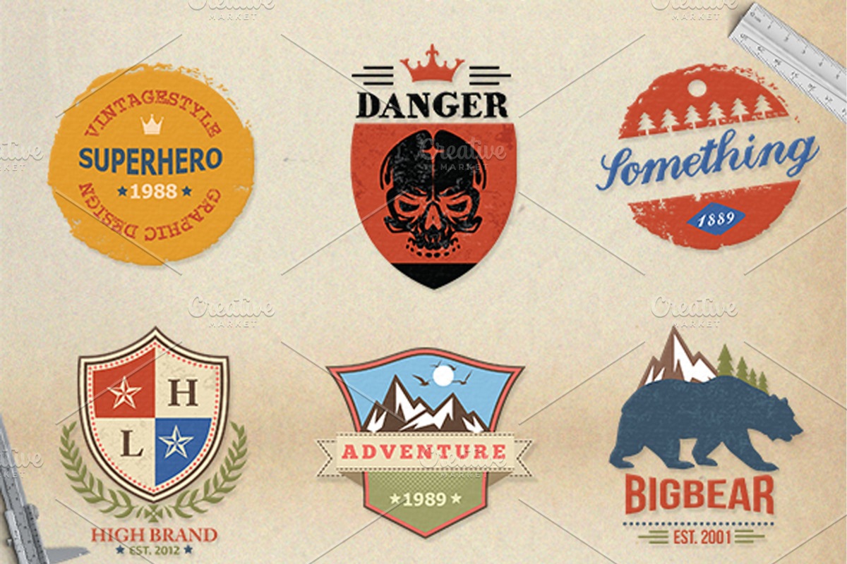 12 Vintage Badge Logos Version 1, a Branding & Logo Template by Graphicgo (Photo 8 of 8)