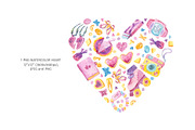 90s Watercolor clipart, patterns, a Decorative Illustration by Valin Malin (Thumbnail 11 of 14)