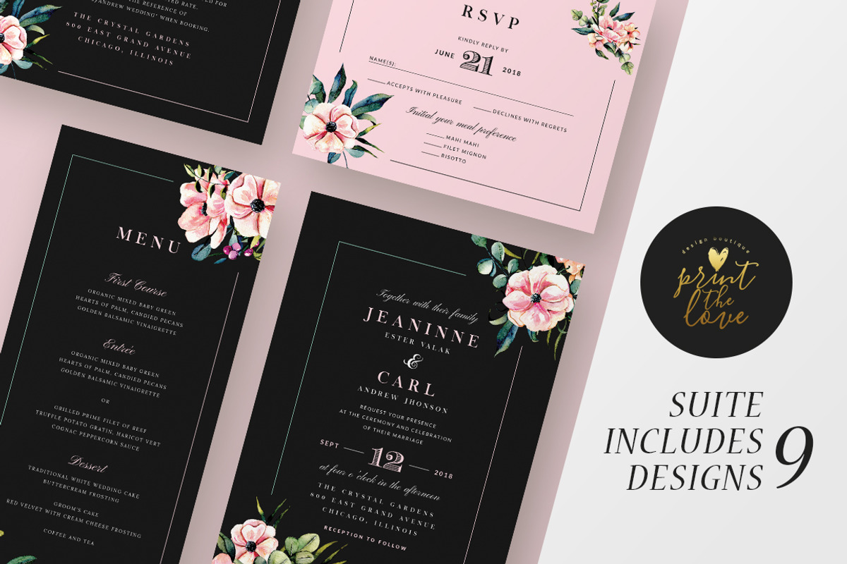 Wedding Invitation Suite - Jeaninne, an Invitation Template by Print The Love Boutique (Photo 5 of 12)