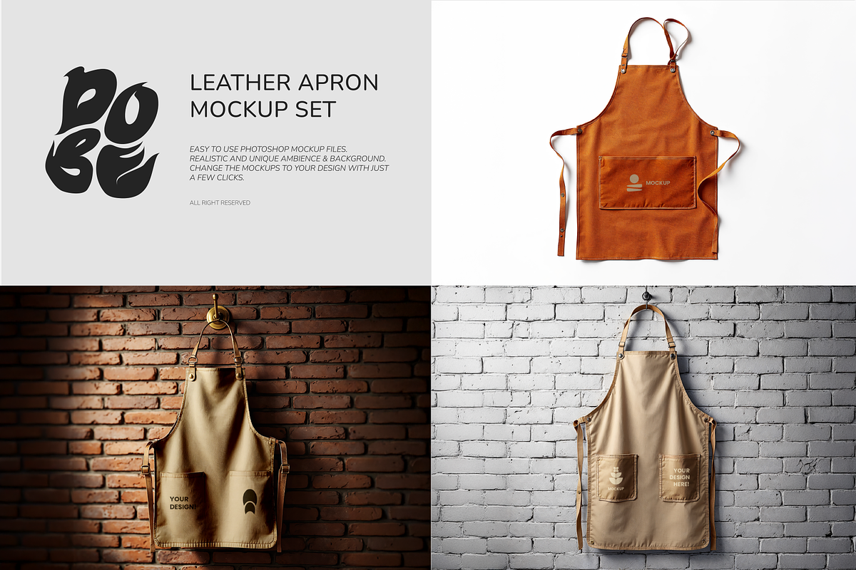 Leather Apron Mockup, a Household Mockup by DOBE Studio (Photo 1 of 5)