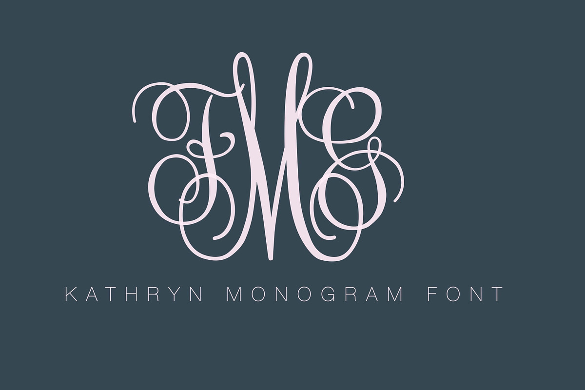 Kathryn Monogram Font OTF Web TTF, a Font by HERRINGTON DESIGN (Photo 1 of 4)