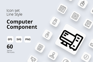 Computer Component Simple Line Icon, an Outline Icon by TRDesignCreativeStud