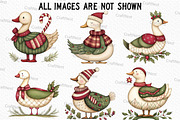 Christmas Goose Clipart, an Illustration by Craft Nest (Thumbnail 3 of 6)