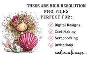 Whimsical Summer Mermaid Clipart, an Illustration by OK Design (Thumbnail 4 of 6)