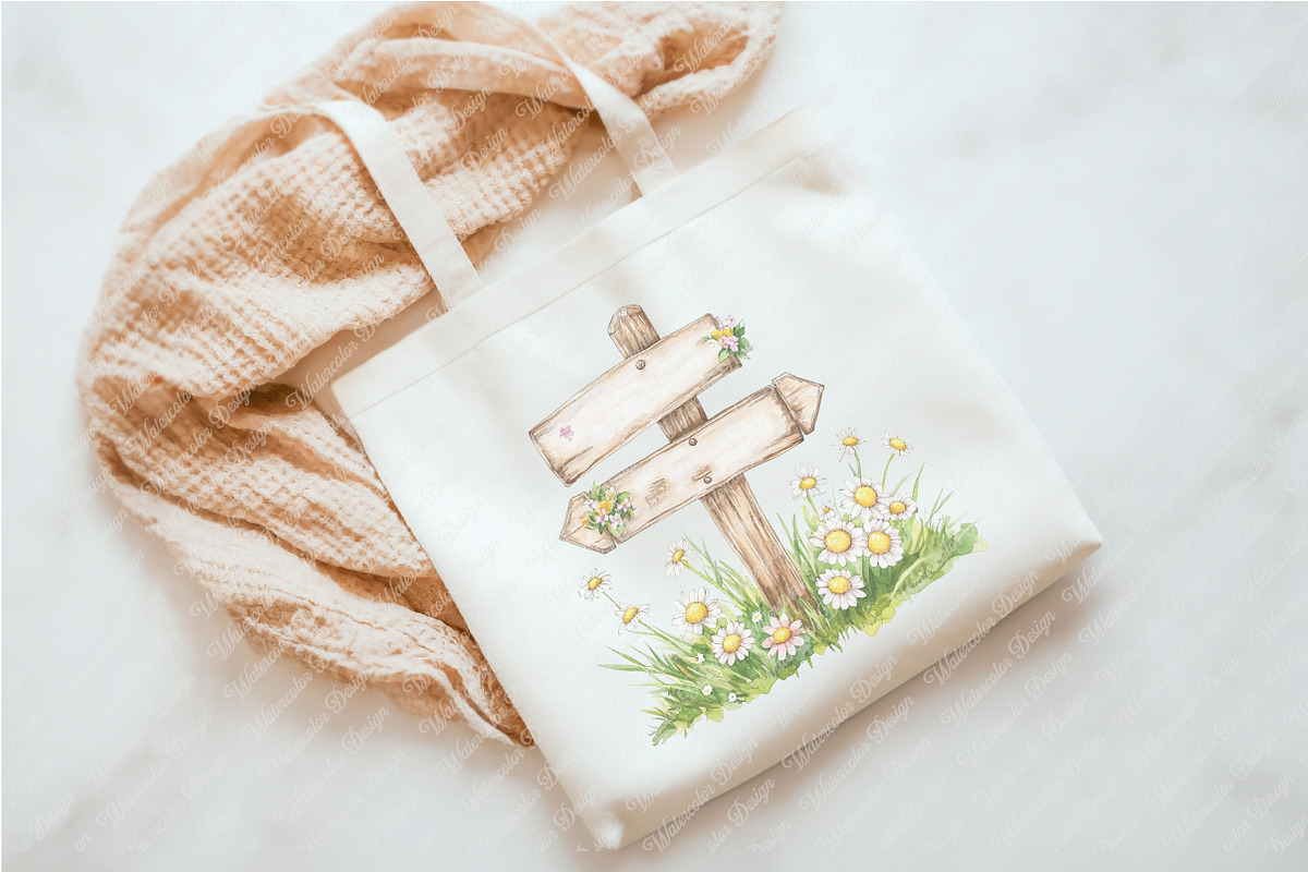 Spring Wooden Signs Clipart, an Illustration by Watercolor design (Photo 5 of 12)