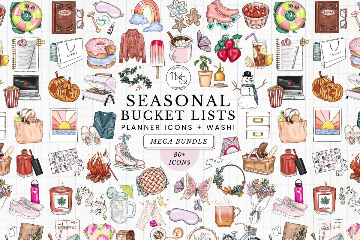 Seasonal Planner Icons Bundle, a Seasonal Illustration by TWG Designs (Photo 1 of 8)