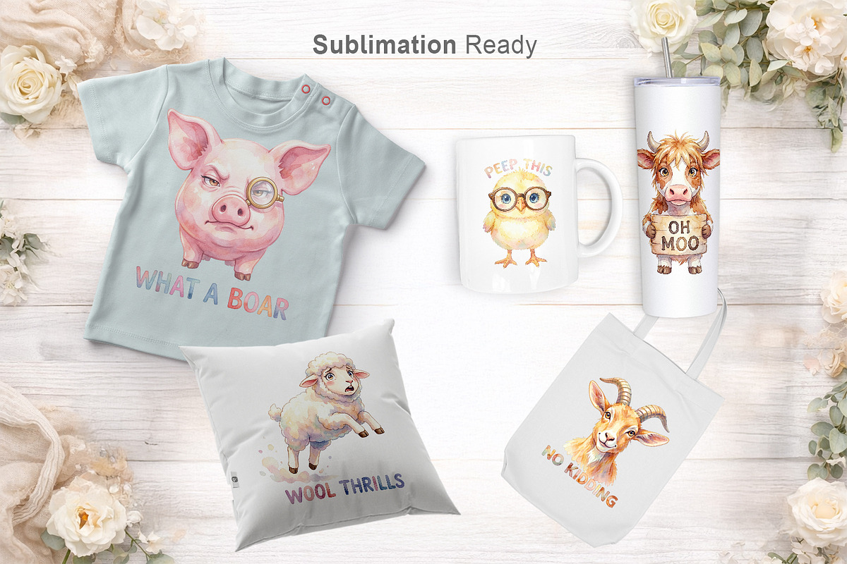 Funny Rustic Barnyard Sublimation, an Illustration by Artnoy (Photo 6 of 8)