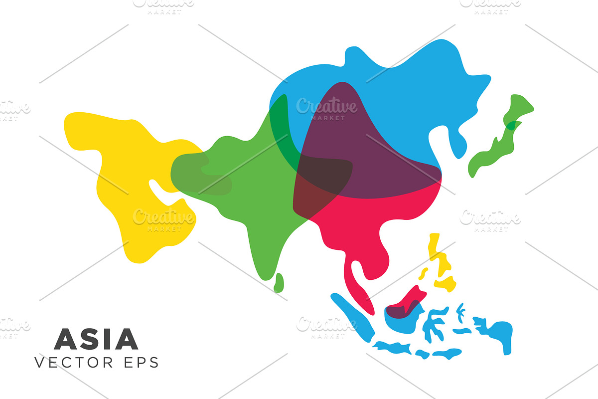 Asia Map Vector, a Work Illustration by Toko Pak Sabar