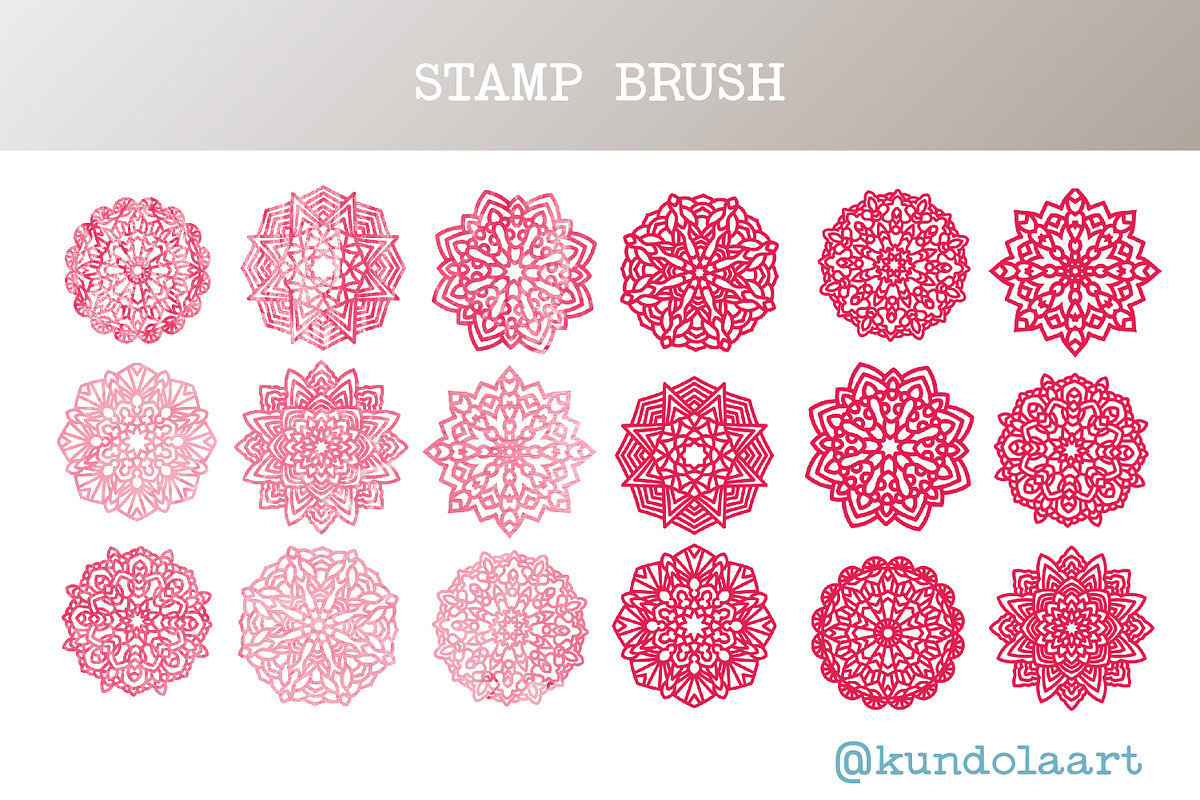 Procreate Brushes. Mandala stamp, a Brush Add-On by KundolaArt (Photo 2 of 3)