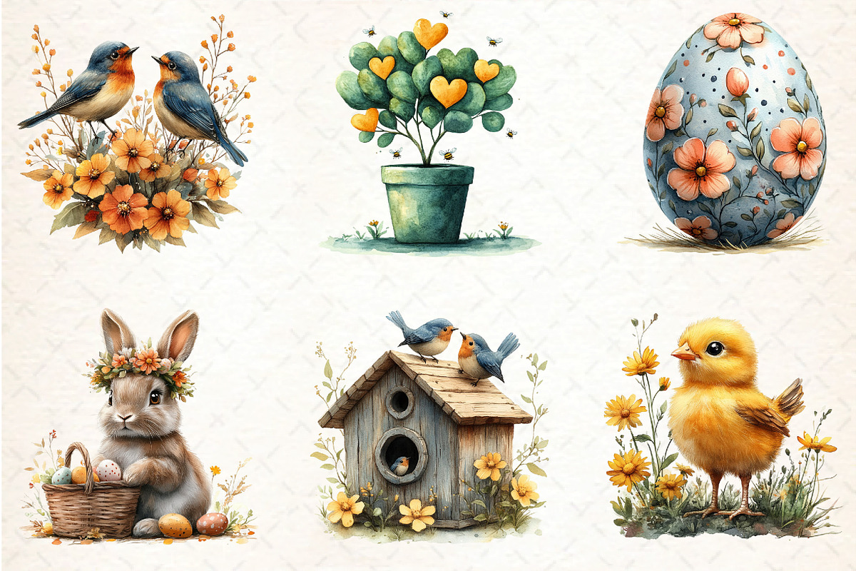 Watercolor Spring Clipart Bundle, an Illustration by DreamCafeArt (Photo 3 of 5)