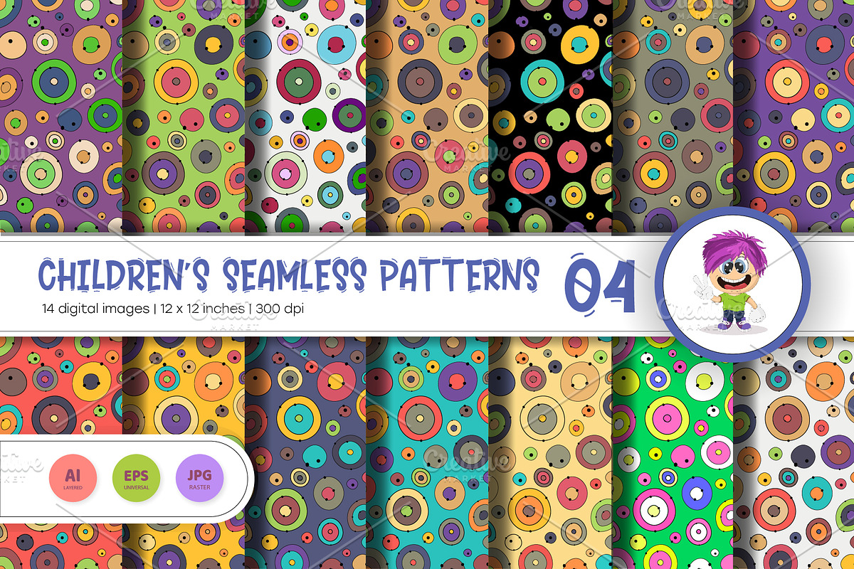 Cute Baby Seamless Patterns 04., a Texture Graphic by KENO Mascots (Photo 1 of 5)
