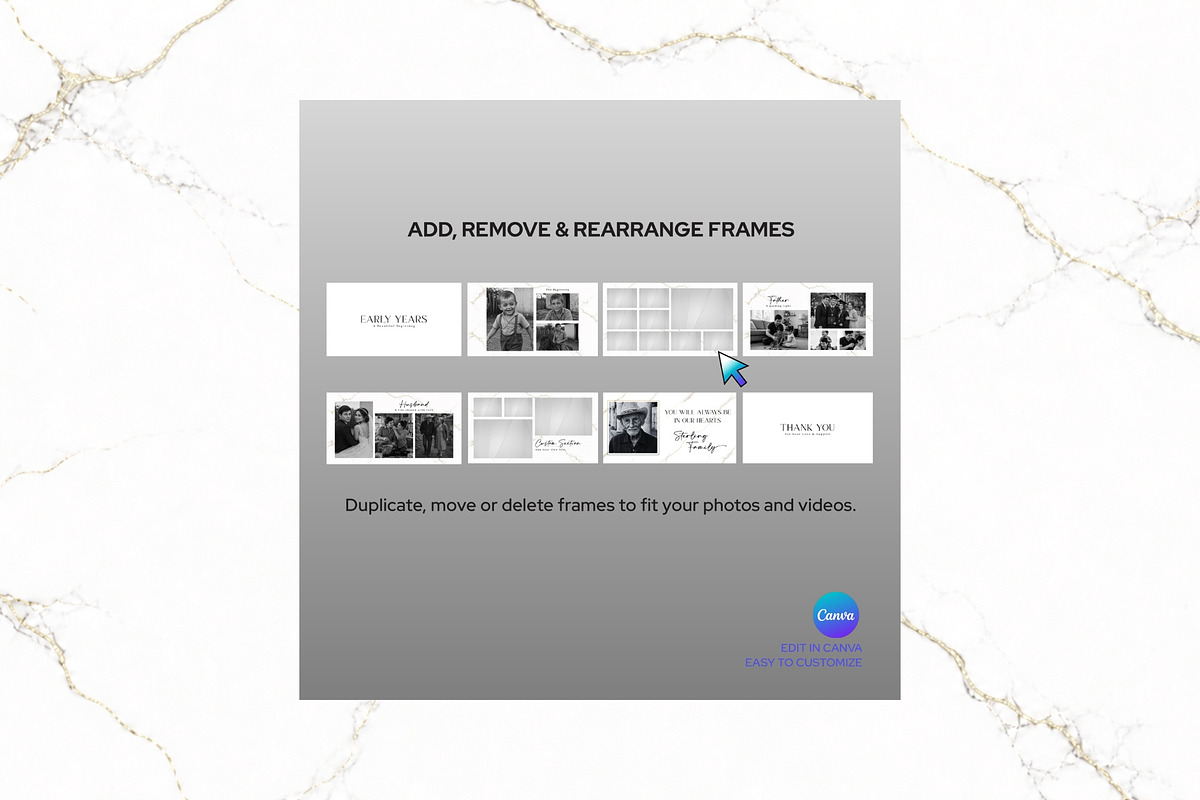 Funeral Slideshow B&W Canva FS001, a Presentation Template by TyphoonStudio (Photo 7 of 8)