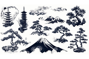 With hand drawn clouds and Japanese, an Abstract Photo by ZinetroN