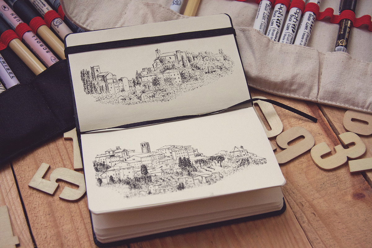Set of small towns in Tuscany, an Illustration by Everilda (Photo 3 of 4)