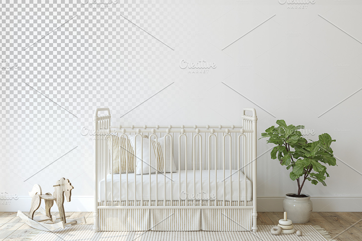 MODERN FARMHOUSE NURSERY mockups, a Poster Template by MyHomeMockups (Photo 9 of 12)