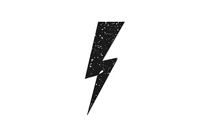Lightning bolt icon with grunge, an Object Illustration by 32pixels