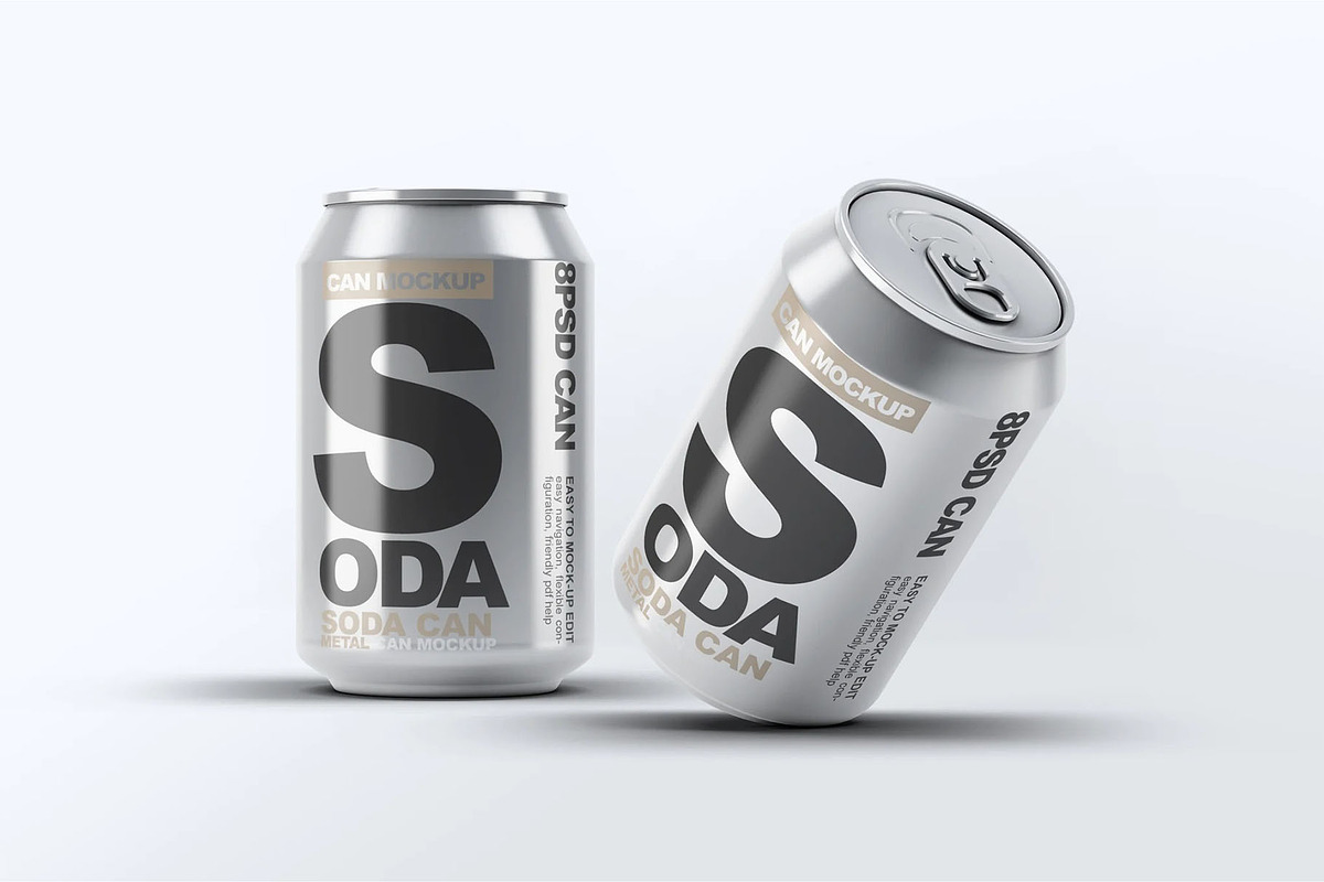 Soda Can Mock-Up, a Product Mockup by DesignRushMarket (Photo 3 of 8)