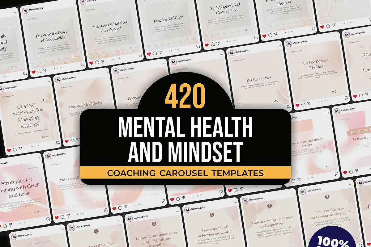 Mental Health Coach Carousel Bundle, a Social Media Template by Aks-Designs (Photo 1 of 6)
