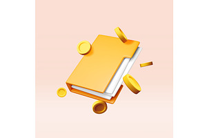 3D financial reports with cash money, a Finance Illustration by Abscent