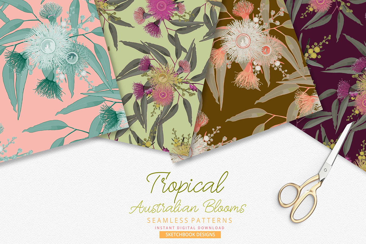 Tropical Australian Blooms, a Pattern Graphic by Sketchbook Designs (Photo 5 of 9)
