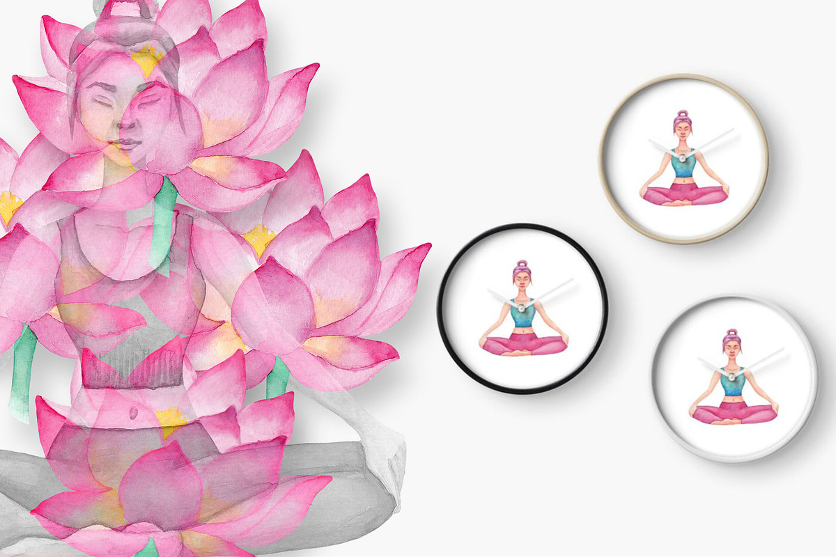 Watercolor Yoga Set, a Healthcare Illustration by Tabiti (Photo 23 of 30)