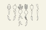 Hand Drawn Vegetable Illustrations, an Illustration by HonestiesPrintS (Thumbnail 2 of 4)