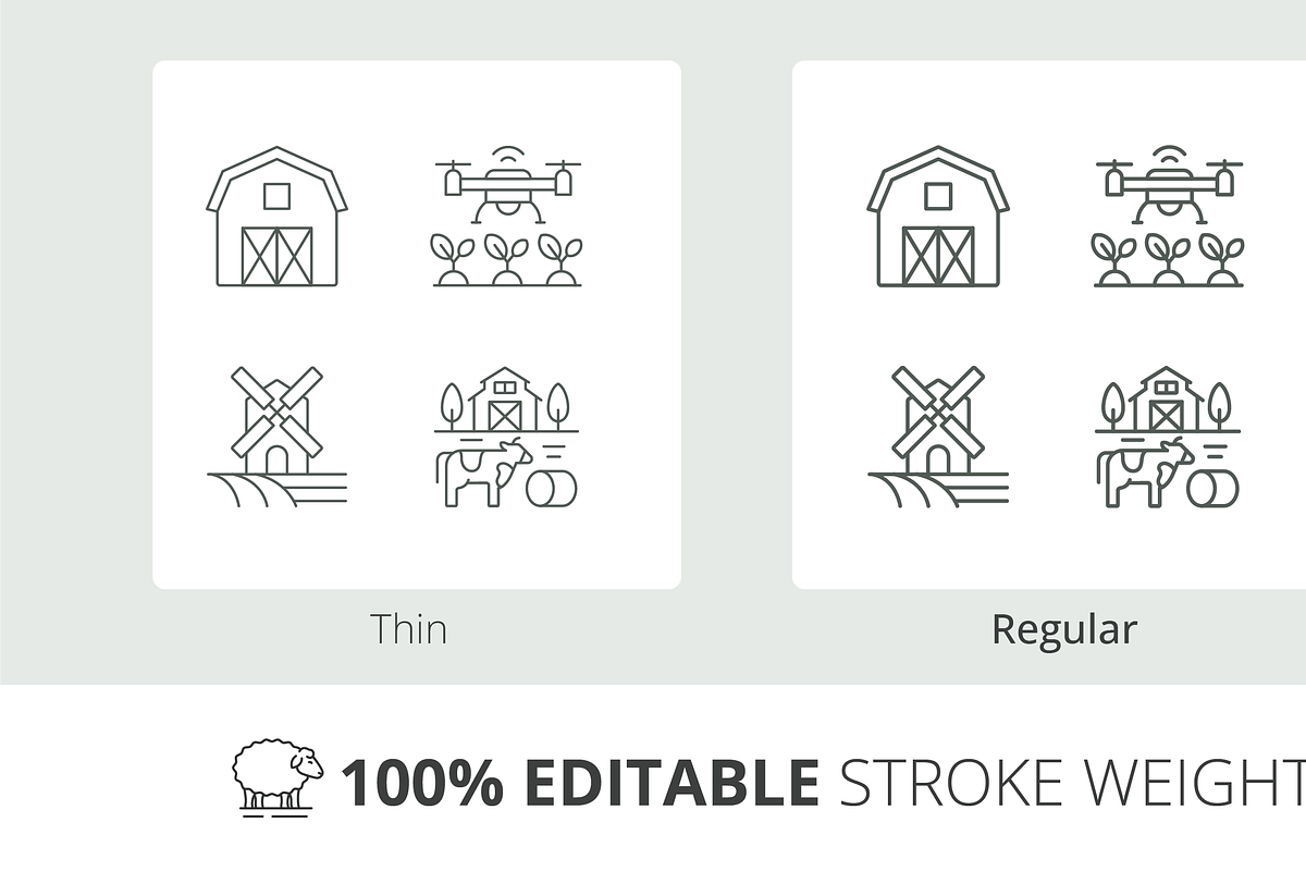 Farming icons collection, an Outline Icon by Bezvershenko (Photo 3 of 9)