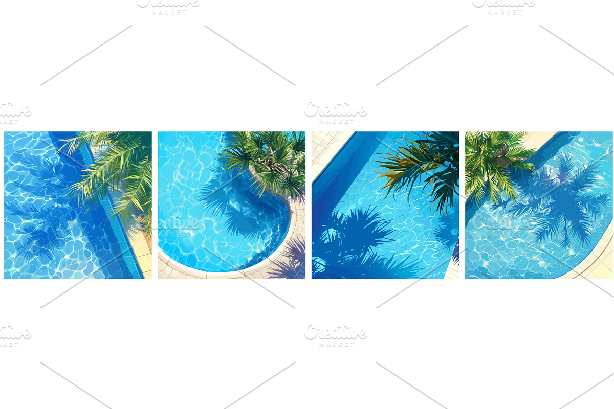 swimming pools cartoon set. pool, an Illustration by Stock-Smart-Start
