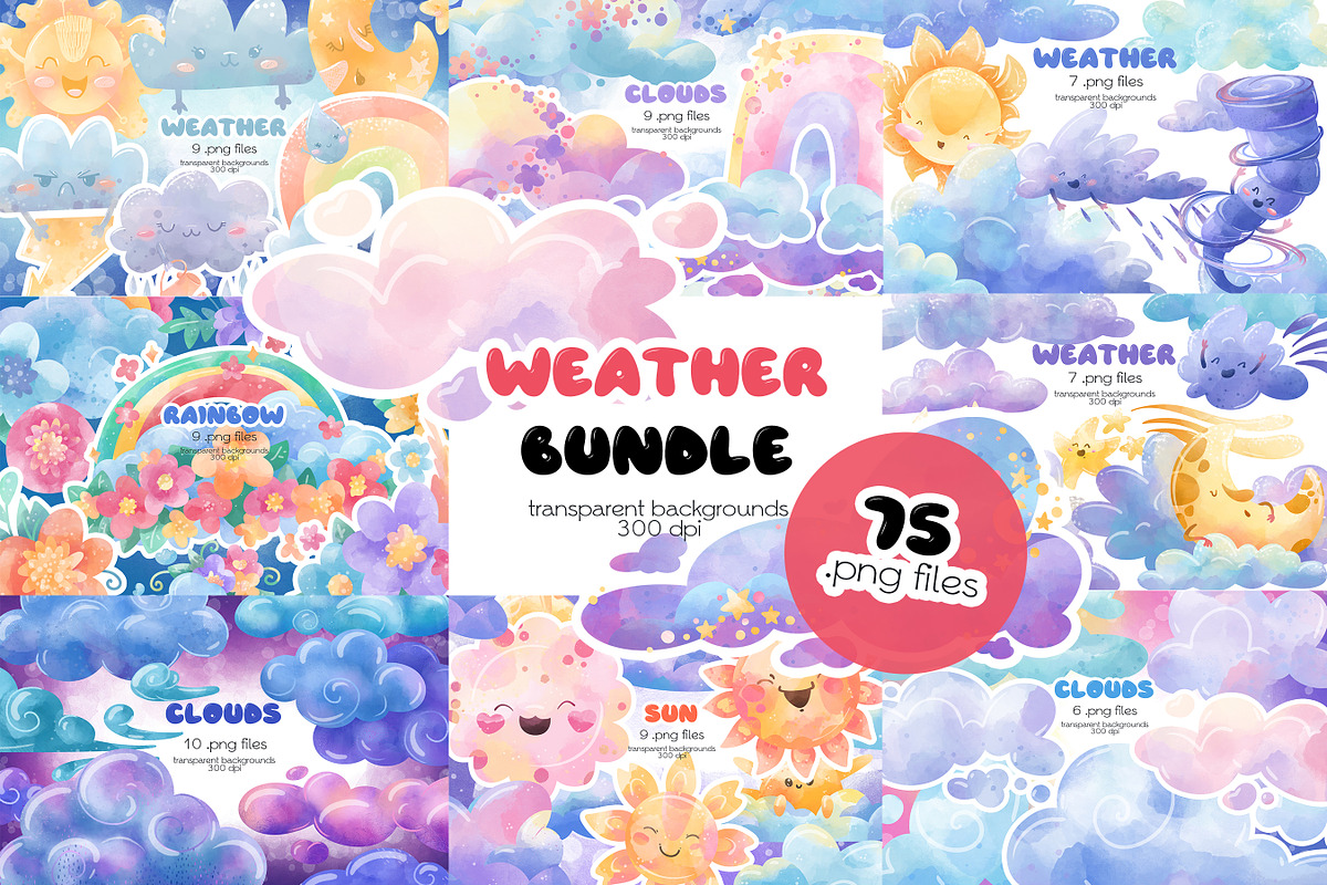 Cartoon Weather Clipart, an Illustration by OllyKo Art (Photo 1 of 8)