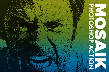 Mosaik | Pixels Photoshop Action, an Action Add-On by ContestDesign