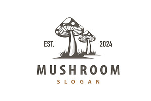 Mushroom Logo Retro Plant Silhouette, a Branding & Logo Template by Maylianaw28