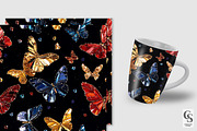 Colorful Crystal Butterflies Pattern, a Pattern Graphic by Creative Store (Thumbnail 3 of 5)