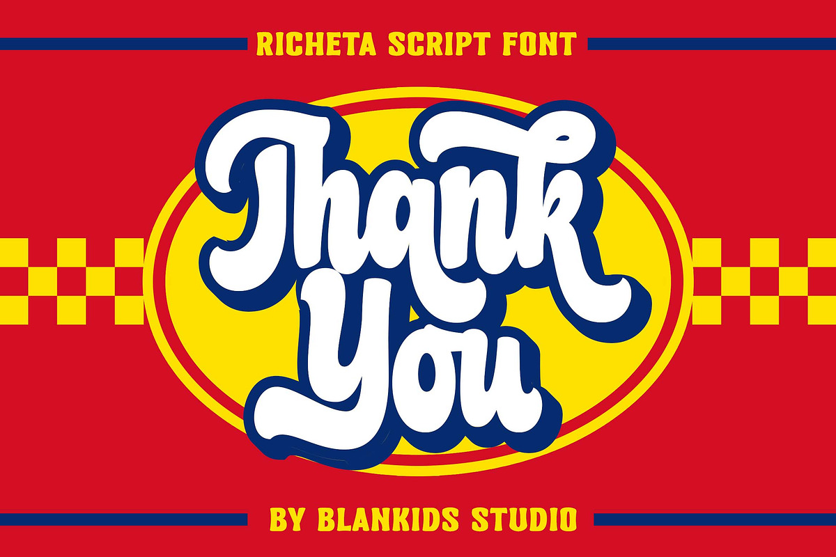 Richeta a Retro Bold Script Font, a Script Font by Blankids Studio (Photo 16 of 16)