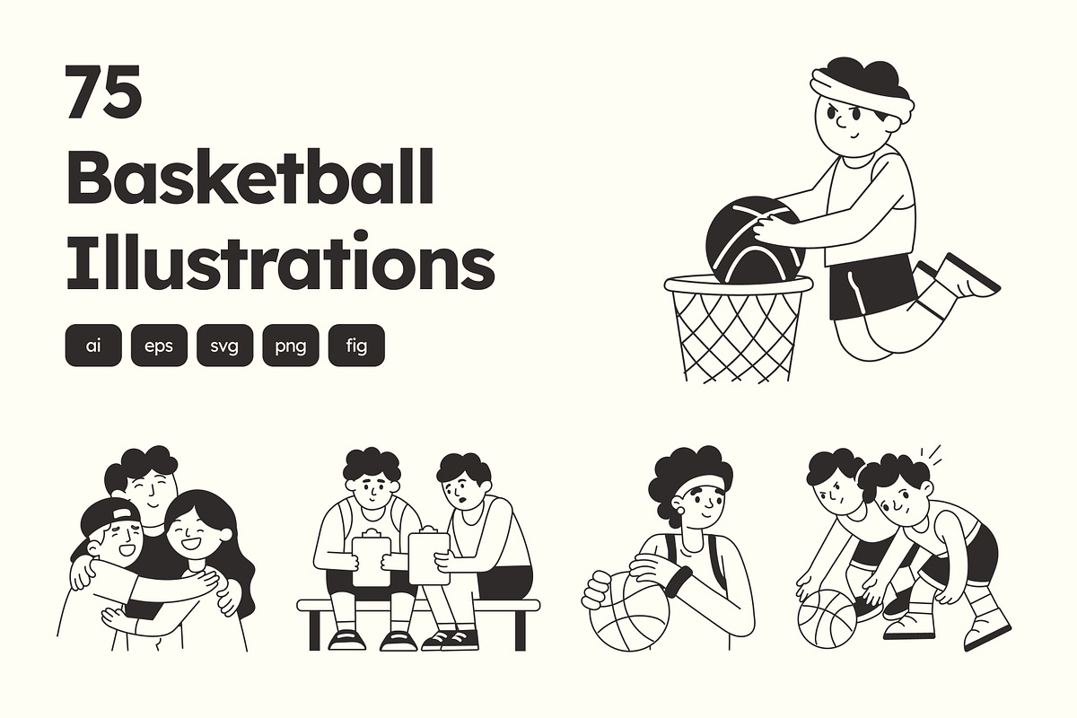 Basketball Illustration, an Outline Icon by Vectors Market (Photo 1 of 8)