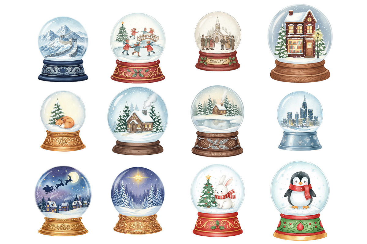 Winter Snow Globe PNG, an Illustration by SinaCreation (Photo 2 of 7)