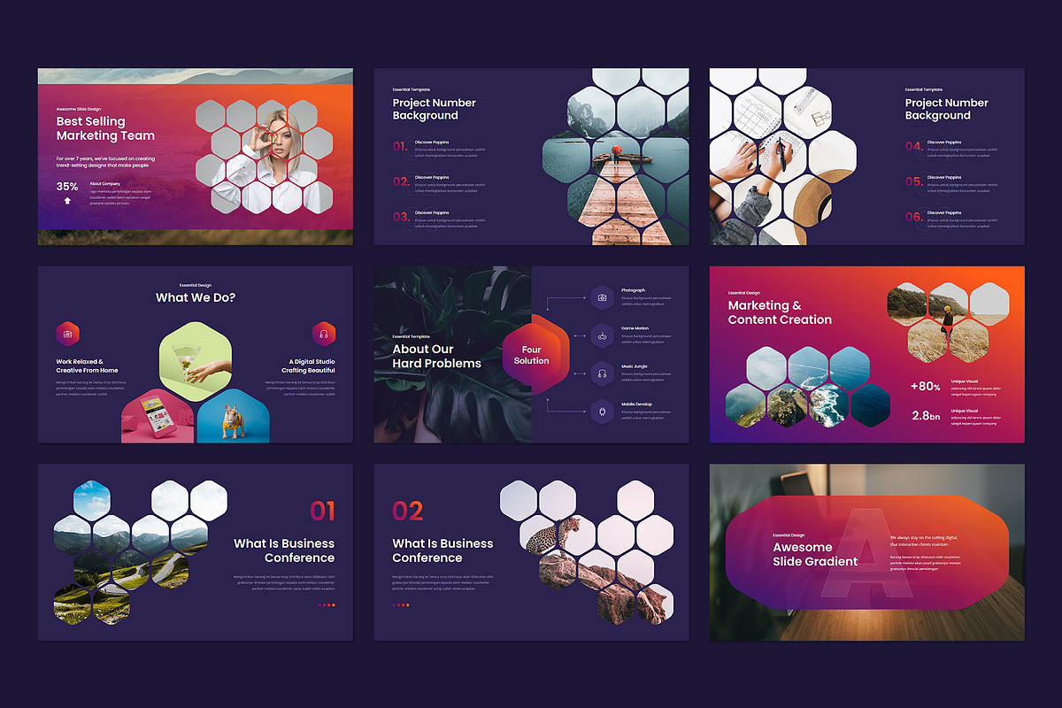 HEXA Presentation Template Design, a Presentation Template by Rocketstill (Photo 7 of 16)
