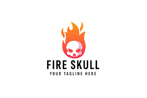 Fire Skull Logo Illustration