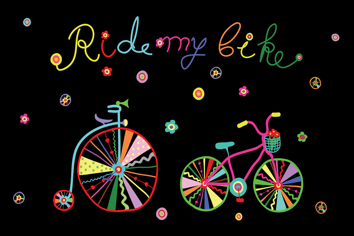 Cute hand drawn bicycles, a Healthcare Illustration by DinaraChernaya (Photo 2 of 6)