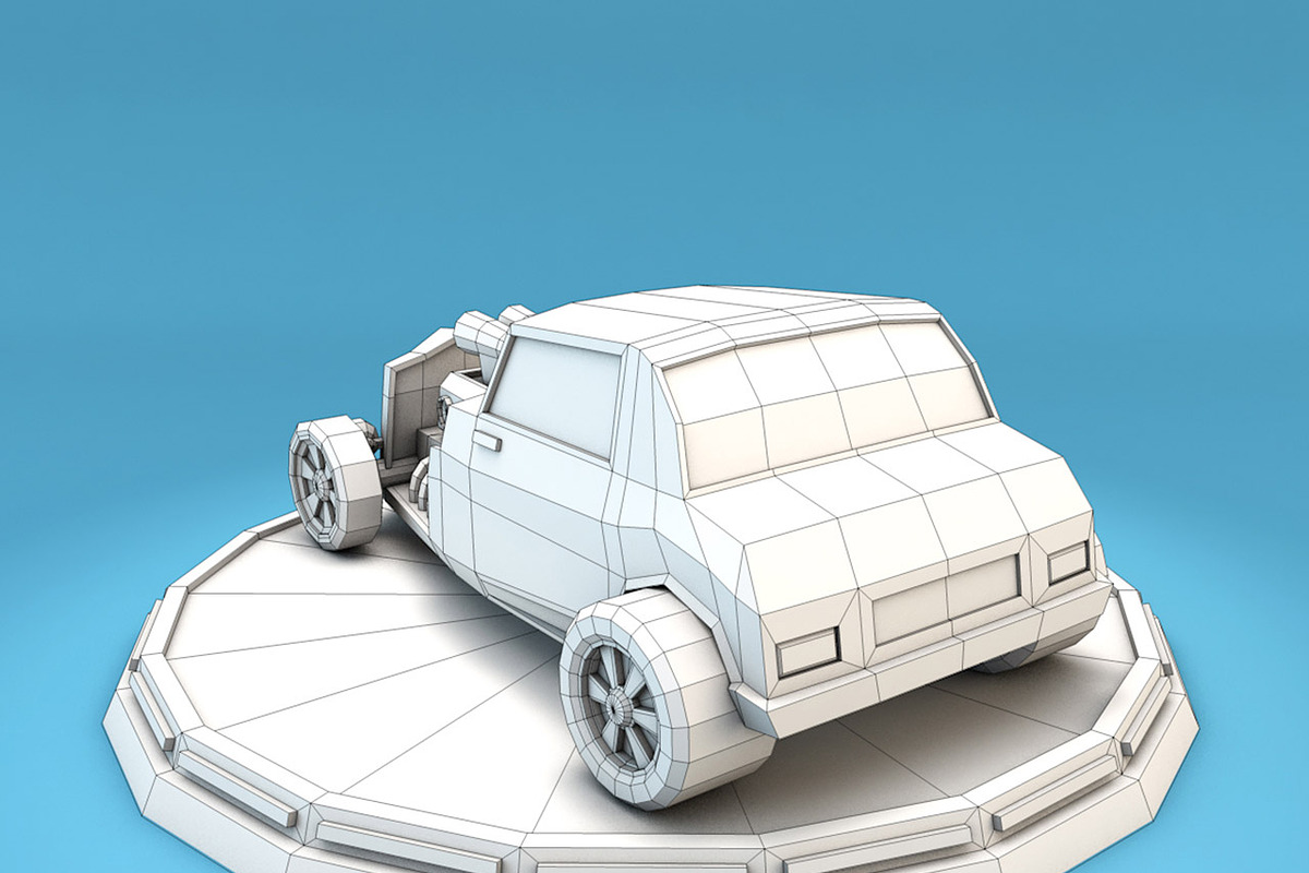 Cartoon Hot Rod Racing Car Low Poly, a Cars & Vehicle 3D Model by Low Poly Lab (Photo 6 of 7)