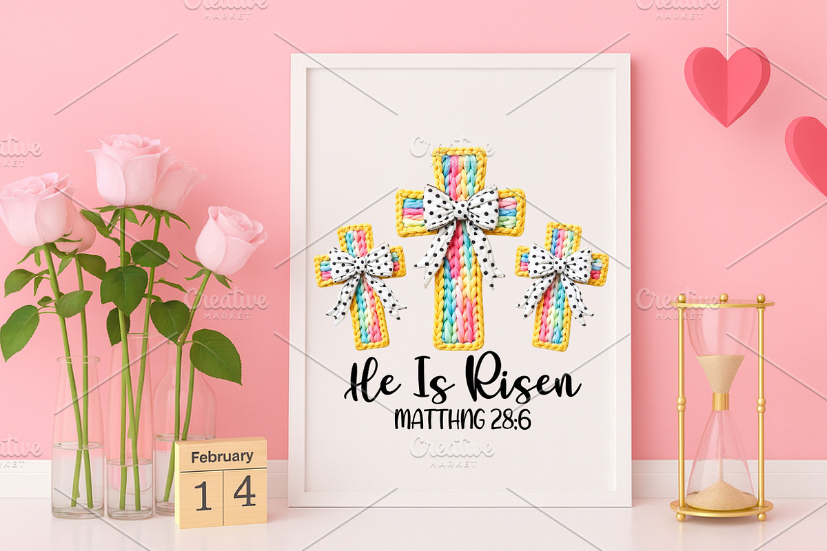 He is risen Christian Easter PNG, an Illustration by Canvas Craft (Photo 4 of 7)