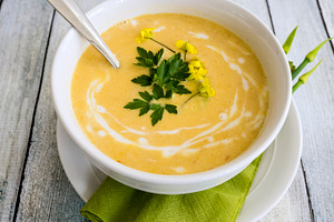 Butternut squash soup featuring soup, squash, and butternut