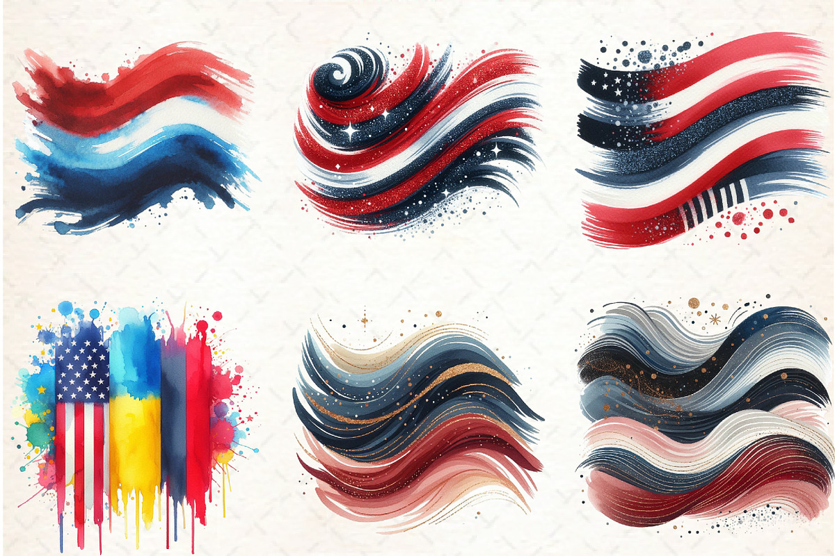 4th of July Brushstroke Sublimation, an Illustration by Libby Wishes (Photo 7 of 12)