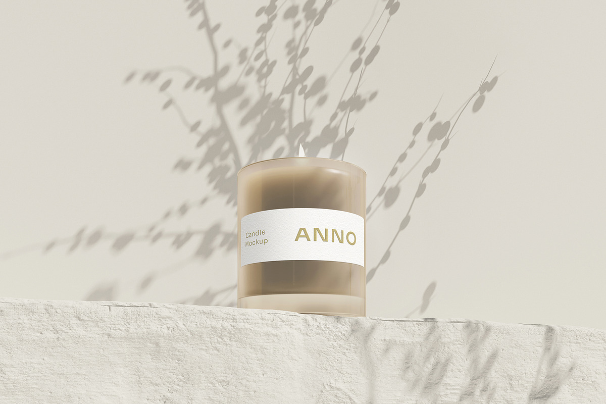 Anno || Glass Candle Mockup, a Packaging Mockup by JafarNation (Photo 2 of 6)