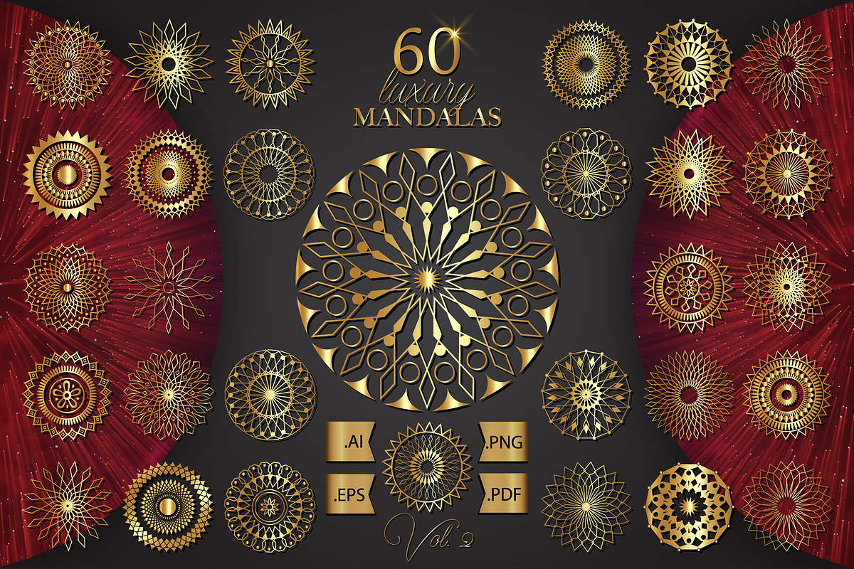 Sacred Mandalas Gold Luxury set, an Object Graphic by GraphicRedStudio (Photo 2 of 10)