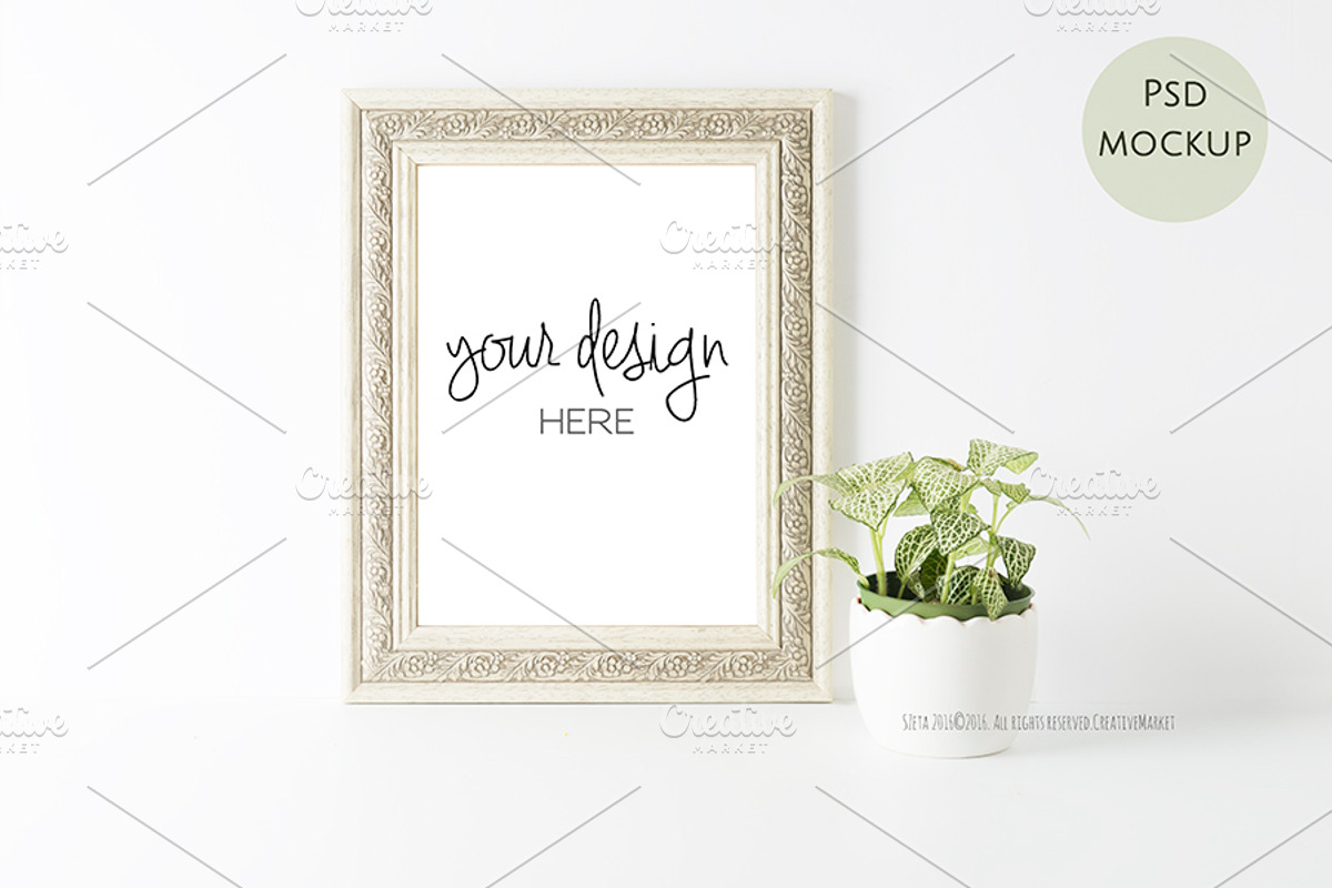 Photo Stock white frame mock up PSD, a Print Template by JAY MID IMAGE (Photo 1 of 2)