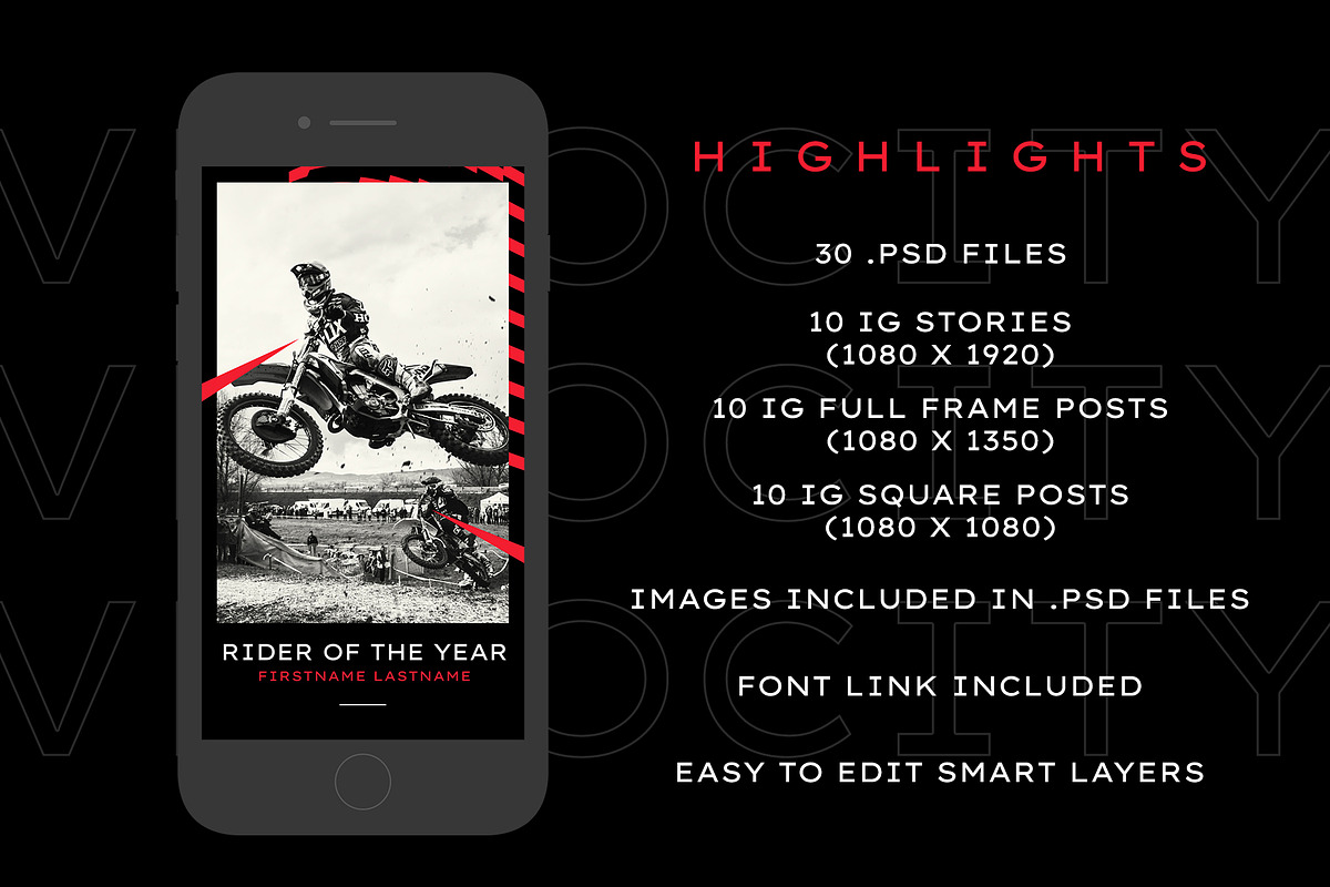 VELOCITY - HI-SPEED IG KIT, a Social Media Template by GOAT Design Co. (Photo 10 of 10)