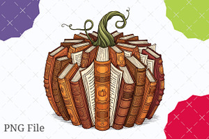 Fall Book Pumpkin Halloween Teacher, an Illustration by designcity5