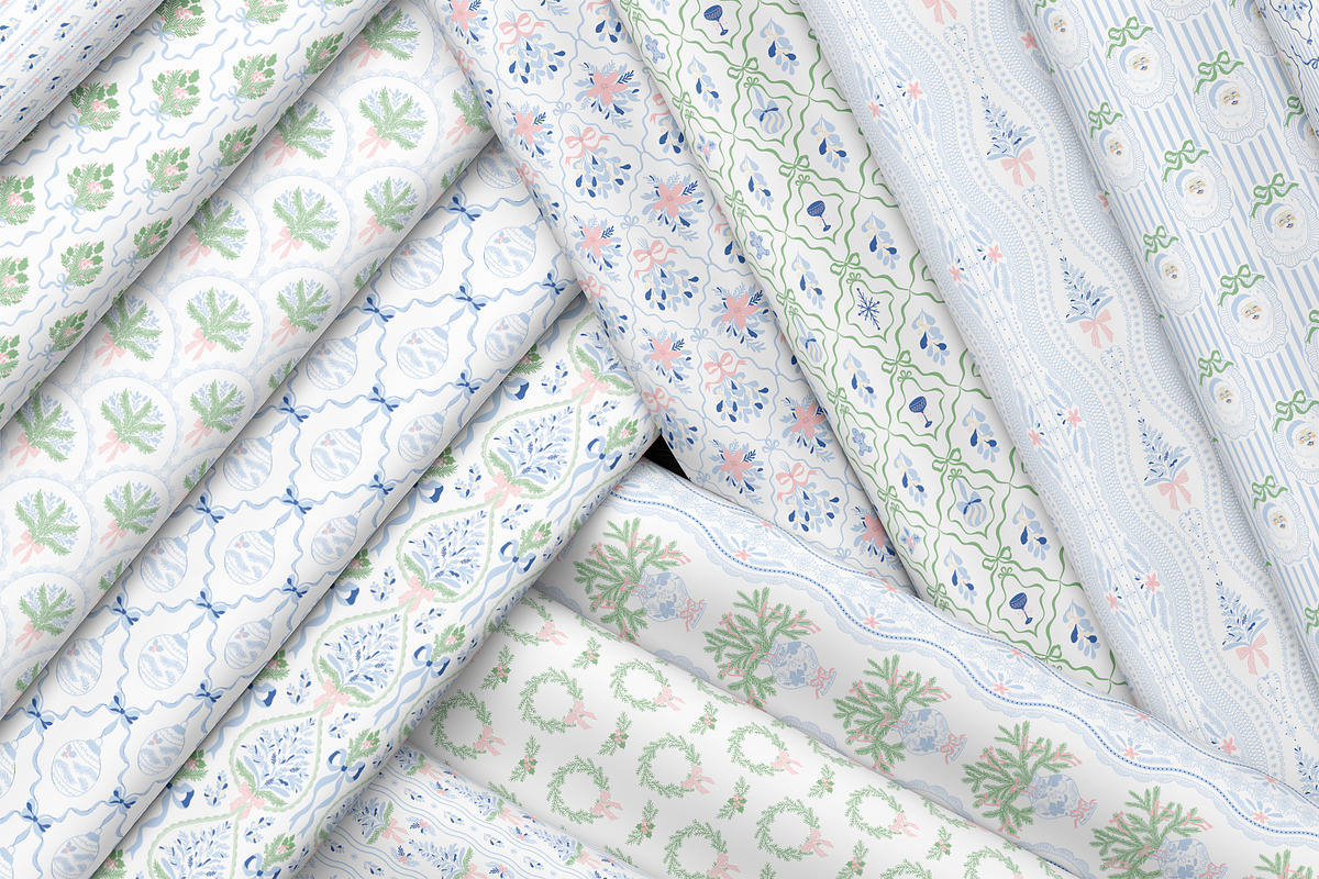 Grandmillennial Christmas patterns, a Pattern Graphic by Tani Kuzminka (Photo 23 of 23)