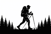 silhouette hiker climbing a mountain, an Illustration by Amazin_art (Thumbnail 8 of 17)